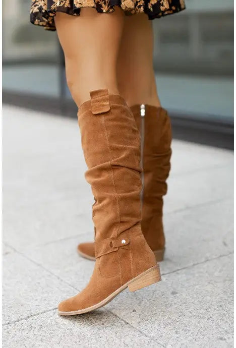 AURELIA - ELEGANT SUEDE KNEE-HIGH BOOTS Linen London