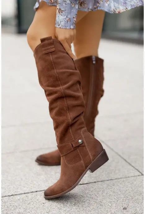 AURELIA - ELEGANT SUEDE KNEE-HIGH BOOTS Linen London