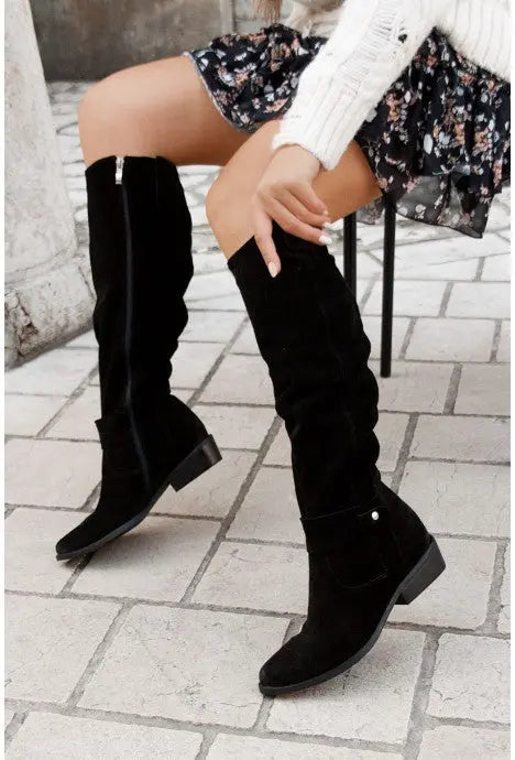 AURELIA - ELEGANT SUEDE KNEE-HIGH BOOTS Linen London