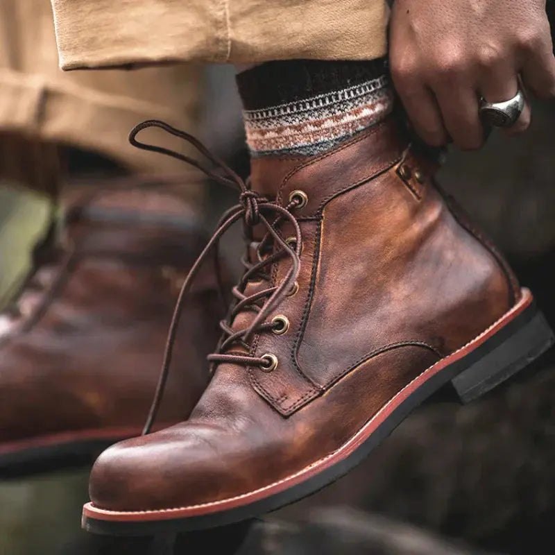 Kelvin | Men’s High Top Boots Linen London