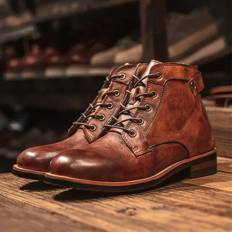 Kelvin | Men’s High Top Boots Linen London